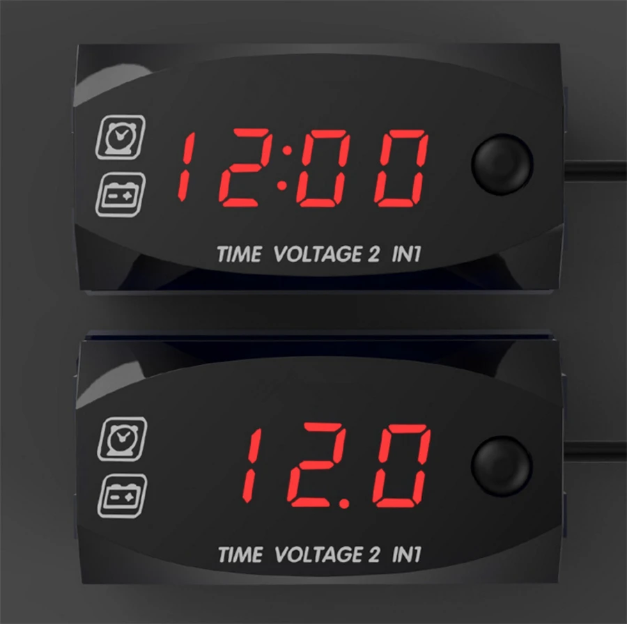 Naujas LAIKAS ĮTAMPA 2 in 1 Automobilis LCD Skaitmeninis Elektroninis Laikrodis Automobilių Voltmeter
