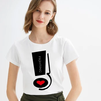 Nauja Vasaros 2019 marškinėliai Moterims Harajuku Spausdinti Atsitiktinis Mados simbolis Marškinėlius, O-kaklo trumpomis Rankovėmis T-shirt Balta Moterų Viršūnių Drabužiai