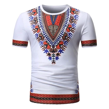 Afrikos Dashiji Spausdinti vyriški T-shirt, 3D Atsitiktinis trumparankoviai Marškinėliai, Nacionalinė Apranga, Kvėpuojanti Marškinėliai 2023 m. Vasaros