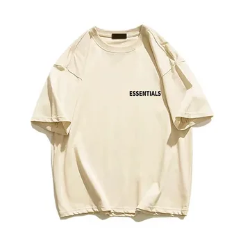 Vyriški Essentials Marškinėliai Aukštos Kokybės Vasaros Marškinėliai Medvilnės Negabaritinių Streetwear Laiškas Spausdinti Hip-Hop Tee Moterims, Nemokamas Pristatymas