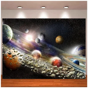 Visatos, Kosmoso Fotografijos Foną, Planetų, Žvaigždžių Visatos, Saulės Sistemos Šeimų Vaikams Berniukas Bithday Šalies Tortas Sutriuškinti Reklama